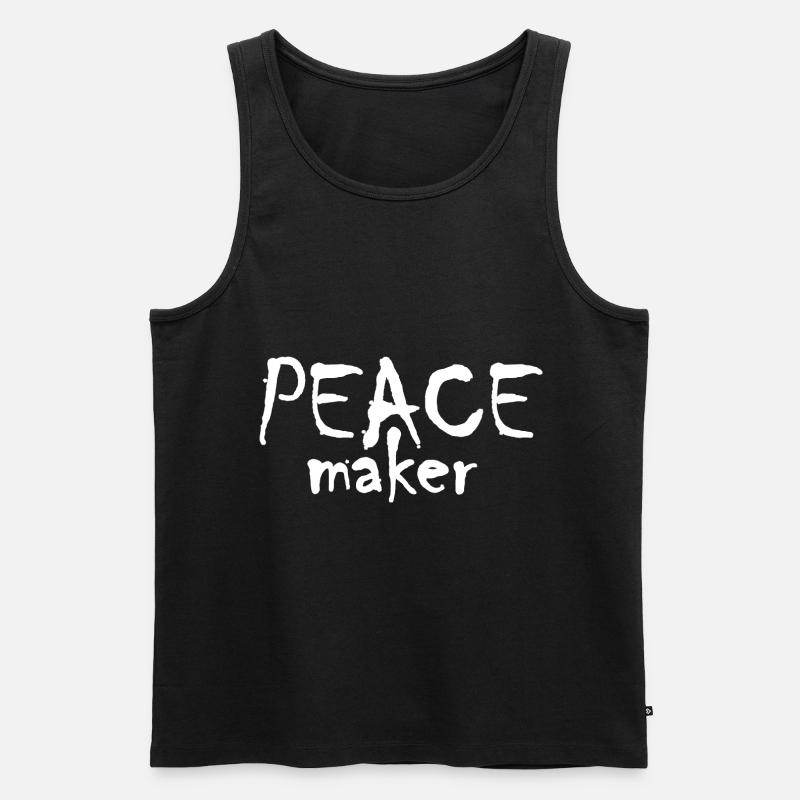 Peace Maker - Männer Premium Bio Tank Top - Schwarz