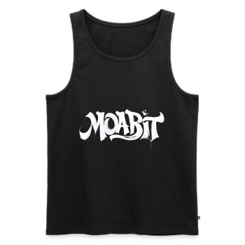 Moabit Graffiti Design - Urban Street Art Style - Men's Premium Organic Tank Top - black - Front - AI Model Male 178 light (178cm)