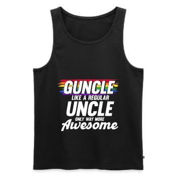 Guncle LGBTQ Gay Uncle Gift - Men's Premium Organic Tank Top - black - Front - AI Model Male 178 light (178cm)