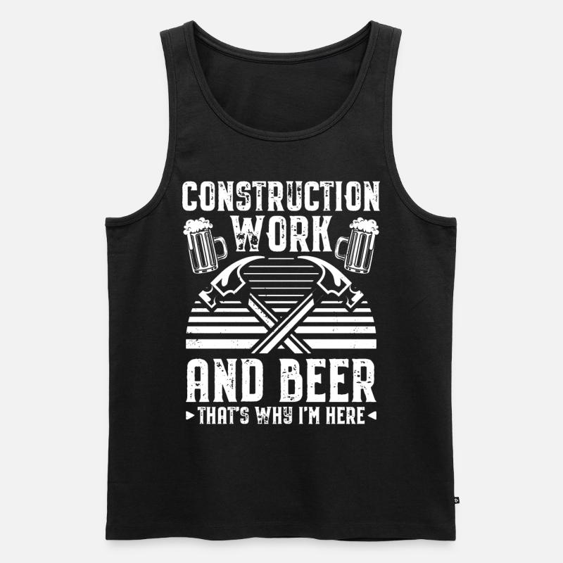 Bauarbeiter Bier - Männer Premium Bio Tank Top - Schwarz