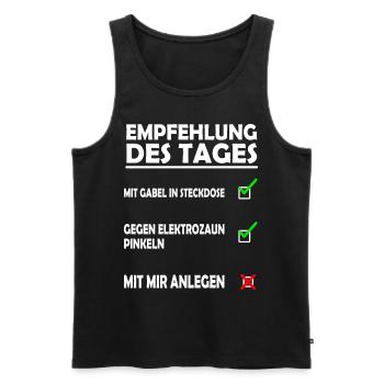 Checkliste schlechte Laune - Empfehlung des Tages - Männer Premium Bio Tank Top - Schwarz - Vorne - AI Model Male 178 light (178cm)