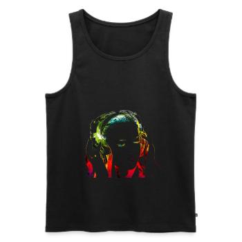 musique fille - Débardeur bio Premium Homme - noir - Devant - Michal (187cm)