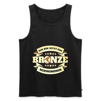 Schwimmer Schwimmprüfung Bronze Geschenk - Männer Premium Bio Tank Top - Schwarz - Vorne - Michal (187cm)