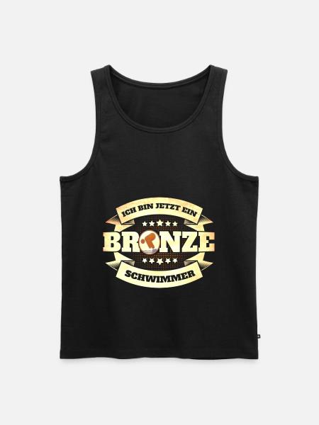 Schwimmer Schwimmprüfung Bronze Geschenk - Männer Premium Bio Tank Top - Schwarz