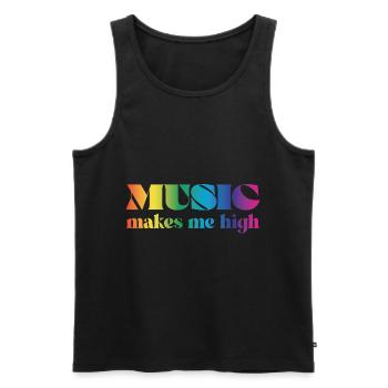 La musique me fait planer - Débardeur bio Premium Homme - noir - Devant - Michal (187cm)