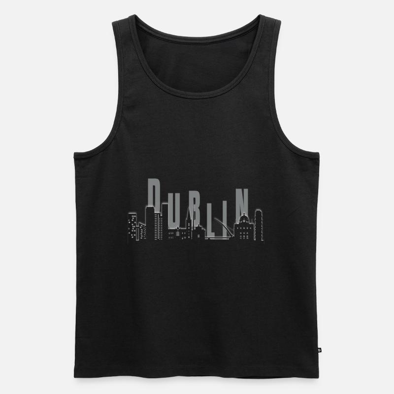 dublin skyline - Männer Premium Bio Tank Top - Schwarz