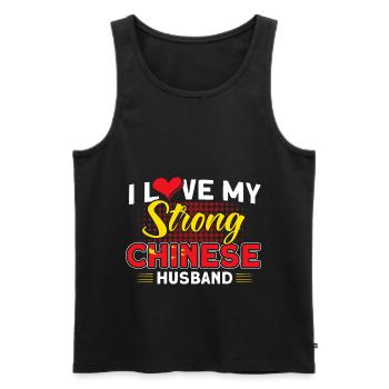 China Chinese Roots Gift - Men's Premium Organic Tank Top - black - Front - AI Model Male 178 light (178cm)