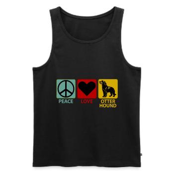 Otterhound Otter Dog Mom Peace Love - Men's Premium Organic Tank Top - black - Front - Michal (187cm)