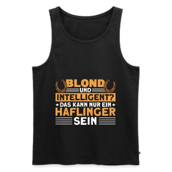 Reitschule Haflinger Reiter Geschenk - Männer Premium Bio Tank Top - Schwarz - Vorne - Michal (187cm)
