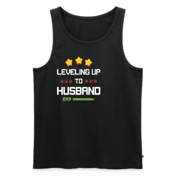 Levling Up Husband Gamer Ehemann Geschenk Hochzeit - Männer Premium Bio Tank Top - Schwarz - Vorne - AI Model Male 178 light (178cm)