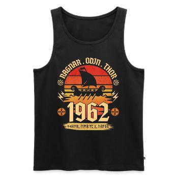 Viking Vintage 1962 60 Jahre Jubiläum - Männer Premium Bio Tank Top - Schwarz - Vorne - Michal (187cm)