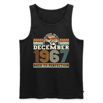 Original December 1967 55th birthday gift - Men's Premium Organic Tank Top - black - Front - AI Model Male 178 light (178cm)