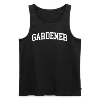gardener arch text classic gardening lover - Men's Premium Organic Tank Top - black - Front - Michal (187cm)