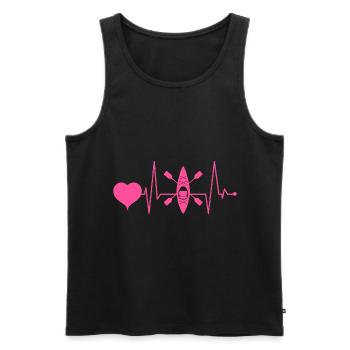 Kayak Fille Kayakiste Fille Heartbeat Rose - Débardeur bio Premium Homme - noir - Devant - Michal (187cm)