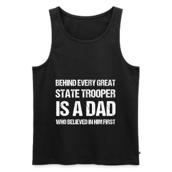 Papa Police Officer Police Service Policeman - Men's Premium Organic Tank Top - black - Front - Michal (187cm)