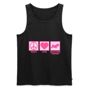 Sealyham Terrier Mom Mama Mistress Peace Love - Men's Premium Organic Tank Top - black - Front - Michal (187cm)