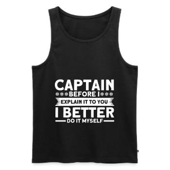 Amoureux du bateau Capitaine de bateau Capitaines - Débardeur bio Premium Homme - noir - Devant - Michal (187cm)
