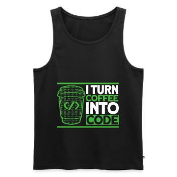 I Turn Coffee Into Code Software-Entwickler - Männer Premium Bio Tank Top - Schwarz - Vorne - AI Model Male 178 light (178cm)