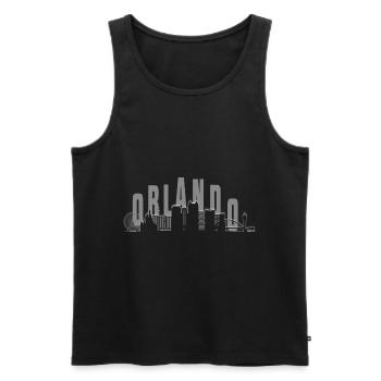 Orlando Skyline - Men's Premium Organic Tank Top - black - Front - AI Model Male 178 light (178cm)