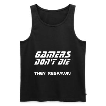 Gamers respawn - Männer Premium Bio Tank Top - Schwarz - Vorne - AI Model Male 178 light (178cm)