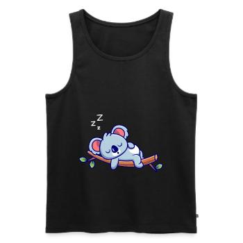 Koala Sleeping - Männer Premium Bio Tank Top - Schwarz - Vorne - AI Model Male 178 light (178cm)