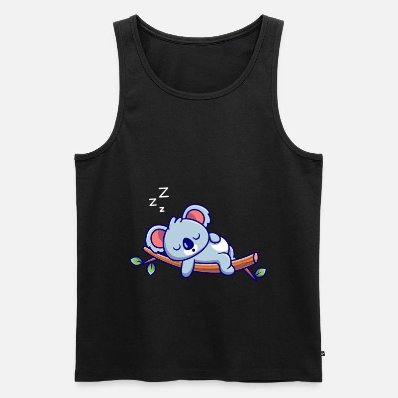 Koala Sleeping - Männer Premium Bio Tank Top - Schwarz