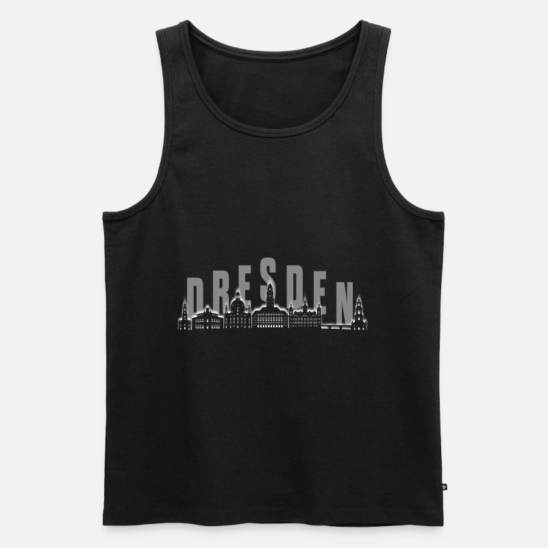 Dresden Skyline - Männer Premium Bio Tank Top - Schwarz