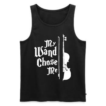 Violin Tee- My Wand Chose Me Magic Wizard T-Shirt - Débardeur bio Premium Homme - noir - Devant - Michal (187cm)