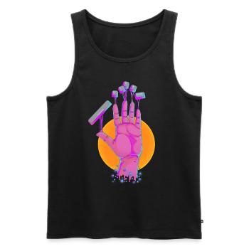 Gamerhand PC - Men's Premium Organic Tank Top - black - Front - AI Model Male 178 light (178cm)