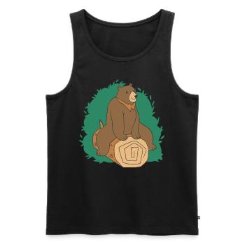 Brown Bear Tree Bear Motif for Brown Bears Team and - Men's Premium Organic Tank Top - black - Front - AI Model Male 178 light (178cm)
