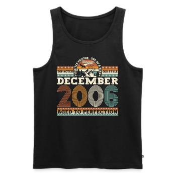 December Year 2006 16th birthday gift - Men's Premium Organic Tank Top - black - Front - Michal (187cm)