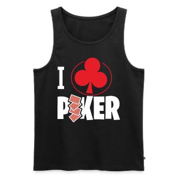 Ich Liebe Poker Mit Herz-Symbol - Männer Premium Bio Tank Top - Schwarz - Vorne - Michal (187cm)