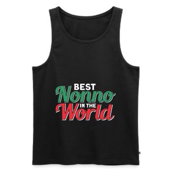 Großvater Vintage Großvater Opa - Männer Premium Bio Tank Top - Schwarz - Vorne - Michal (187cm)