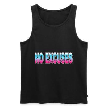 No Excuses - Men's Premium Organic Tank Top - black - Front - AI Model Male 178 light (178cm)
