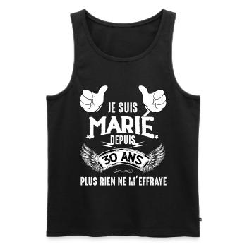 Noces De Perle Mariage 30 Ans - Débardeur bio Premium Homme - noir - Devant - Michal (187cm)