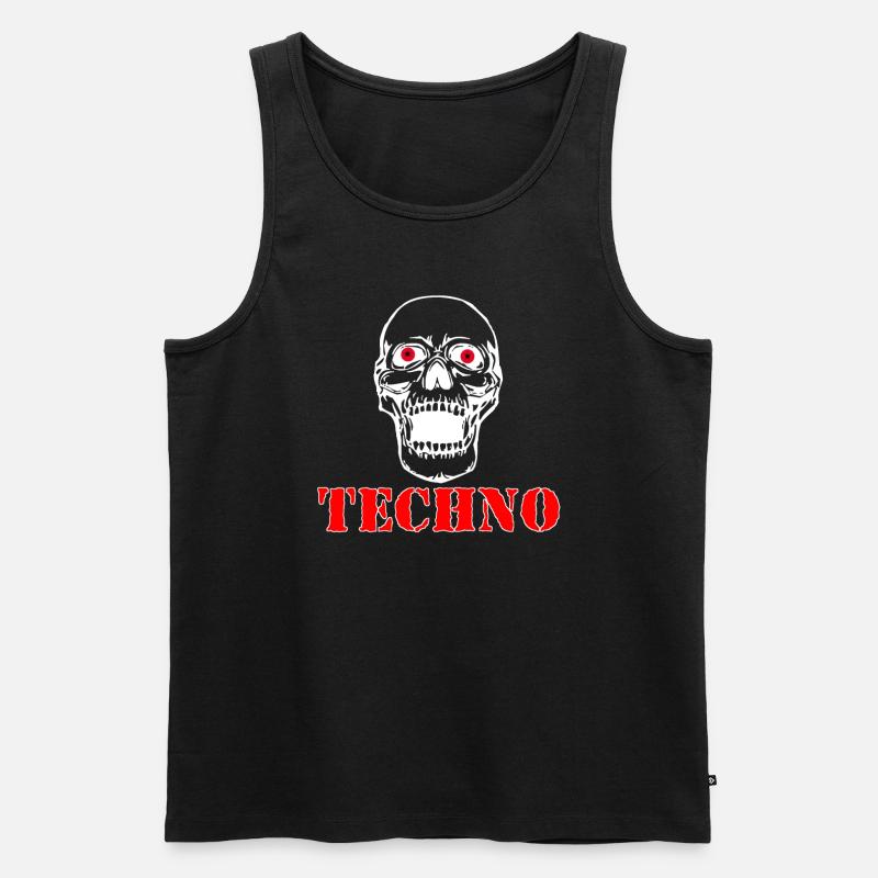 Totenkopf techno - Männer Premium Bio Tank Top - Schwarz