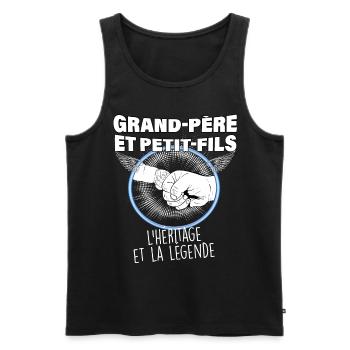 Grand-père et petit-fils l'héritage et la légende - Débardeur bio Premium Homme - noir - Devant - Michal (187cm)