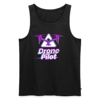 Drone Pilot Drone Pilot Drone Gift - Men's Premium Organic Tank Top - black - Front - AI Model Male 178 light (178cm)
