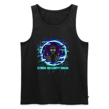 Cyber Security Ninja Programmer Nerd Design - Men's Premium Organic Tank Top - black - Front - AI Model Male 178 light (178cm)