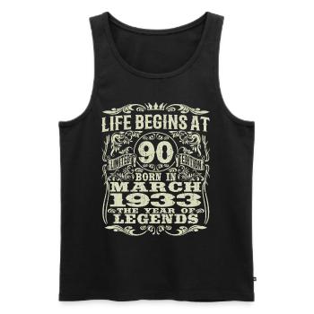 März 1933 - 90 Jahre alt - 90. Geburtstag - Männer Premium Bio Tank Top - Schwarz - Vorne - Michal (187cm)