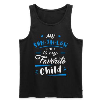Mein Schwiegersohn ist mein Lieblingskind - Männer Premium Bio Tank Top - Schwarz - Vorne - AI Model Male 178 light (178cm)