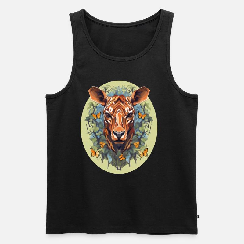 Polygon Art Deer Boho - Men's Premium Organic Tank Top - black