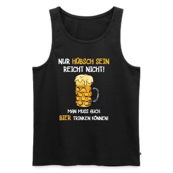 Bier Biertrinker Saufen Spruch Malle Party - Männer Premium Bio Tank Top - Schwarz - Vorne - Michal (187cm)