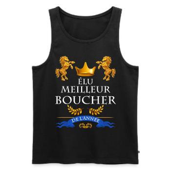 Elu meilleur boucher de l'année - Débardeur bio Premium Homme - noir - Devant - Michal (187cm)