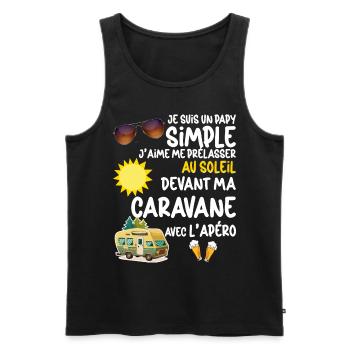 Caravane Papy Et Apéro Cadeau Homme - Débardeur bio Premium Homme - noir - Devant - Michal (187cm)