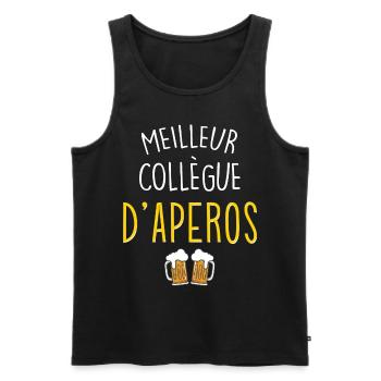 Mon meilleur collègue d'apéro je l'aime bien - Débardeur bio Premium Homme - noir - Devant - Michal (187cm)