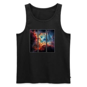 space, nebula, space, astronaut, astronomer - Men's Premium Organic Tank Top - black - Front - AI Model Male 178 light (178cm)