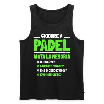 Playing Padel Helps Padel Memory Fun - Men's Premium Organic Tank Top - black - Front - AI Model Male 178 light (178cm)