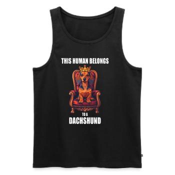 This Human Belongs To A Dachshund Dachshund Dogs - Men's Premium Organic Tank Top - black - Front - Michal (187cm)