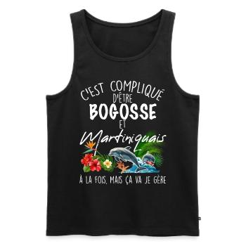 Martinique Homme Bogosse Gift Papa Tonton - Men's Premium Organic Tank Top - black - Front - Michal (187cm)